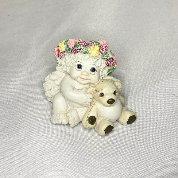 Vintage 1996 Dreamsicle Playmates Figurine Cherub Teddy Bear DC202 - Picture 1 of 6